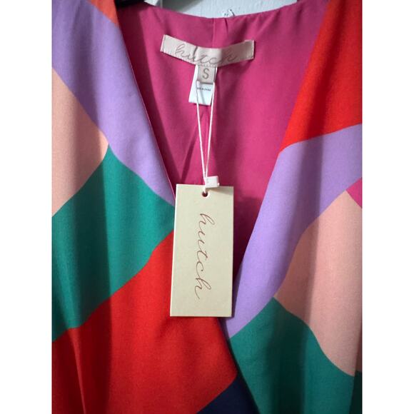 NWT Hutch Gemma Colorful Abstract Wrap Maxi Dress Size S - Picture 14 of 15